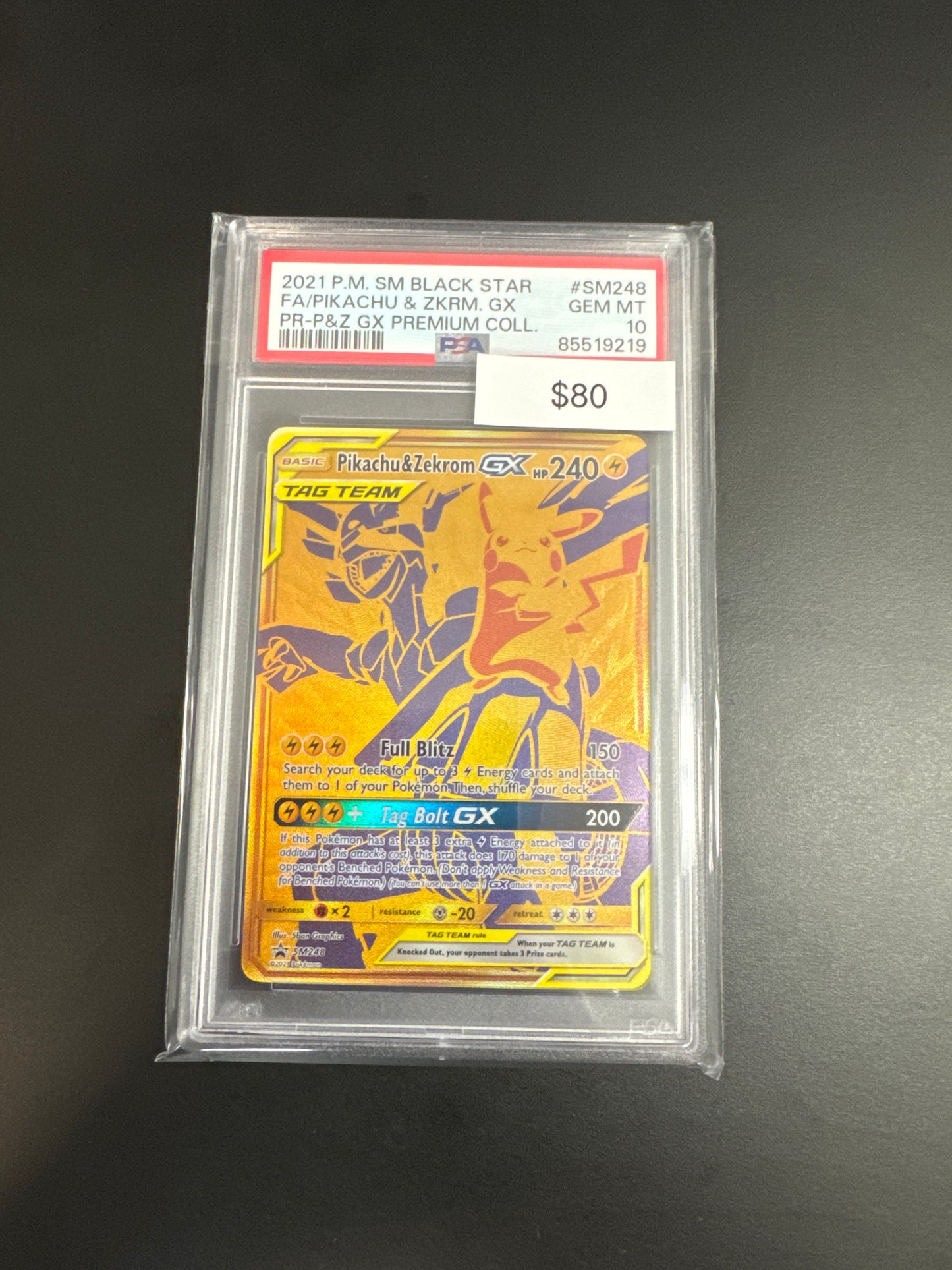 Pokémon Pikachu Zekrom GX SM248 PSA 10
