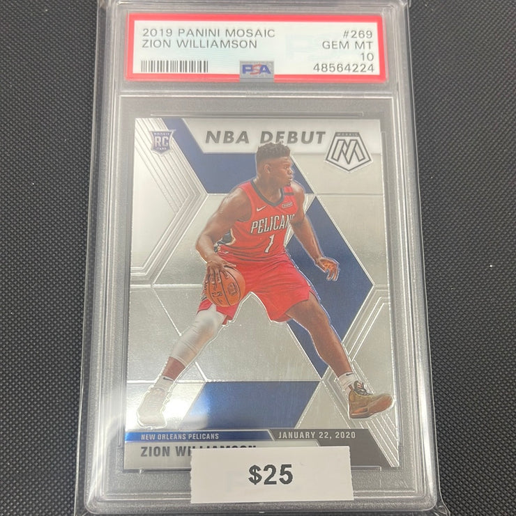 2019 Mosaic Zion Williamson NBA Debut Rookie PSA 10