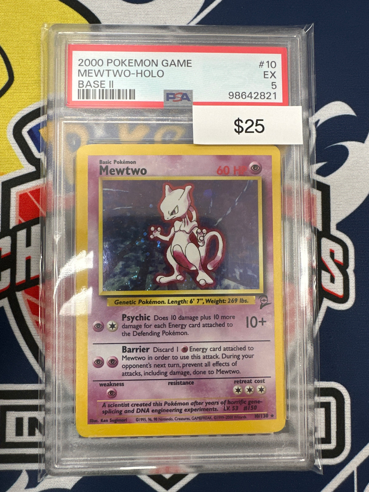 Pokemon Base Set 2 Mewtwo Holo 10/130 PSA 5