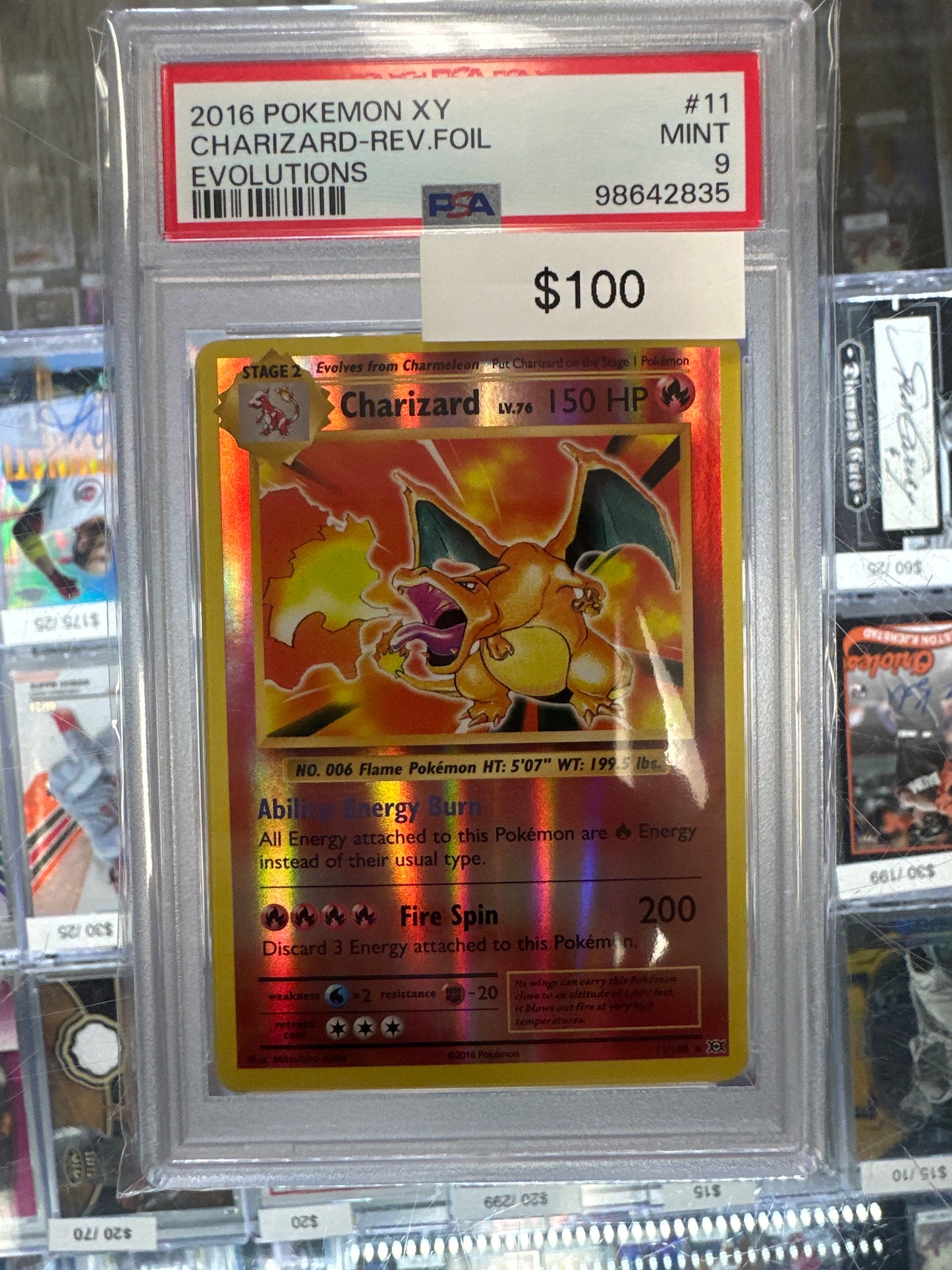 Pokemon XY Evolutions Reverse Holo Charizard 11/108 PSA 9