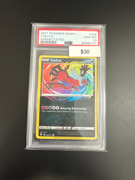 Pokémon Shining Fates YVELTAL 046/072 PSA 10