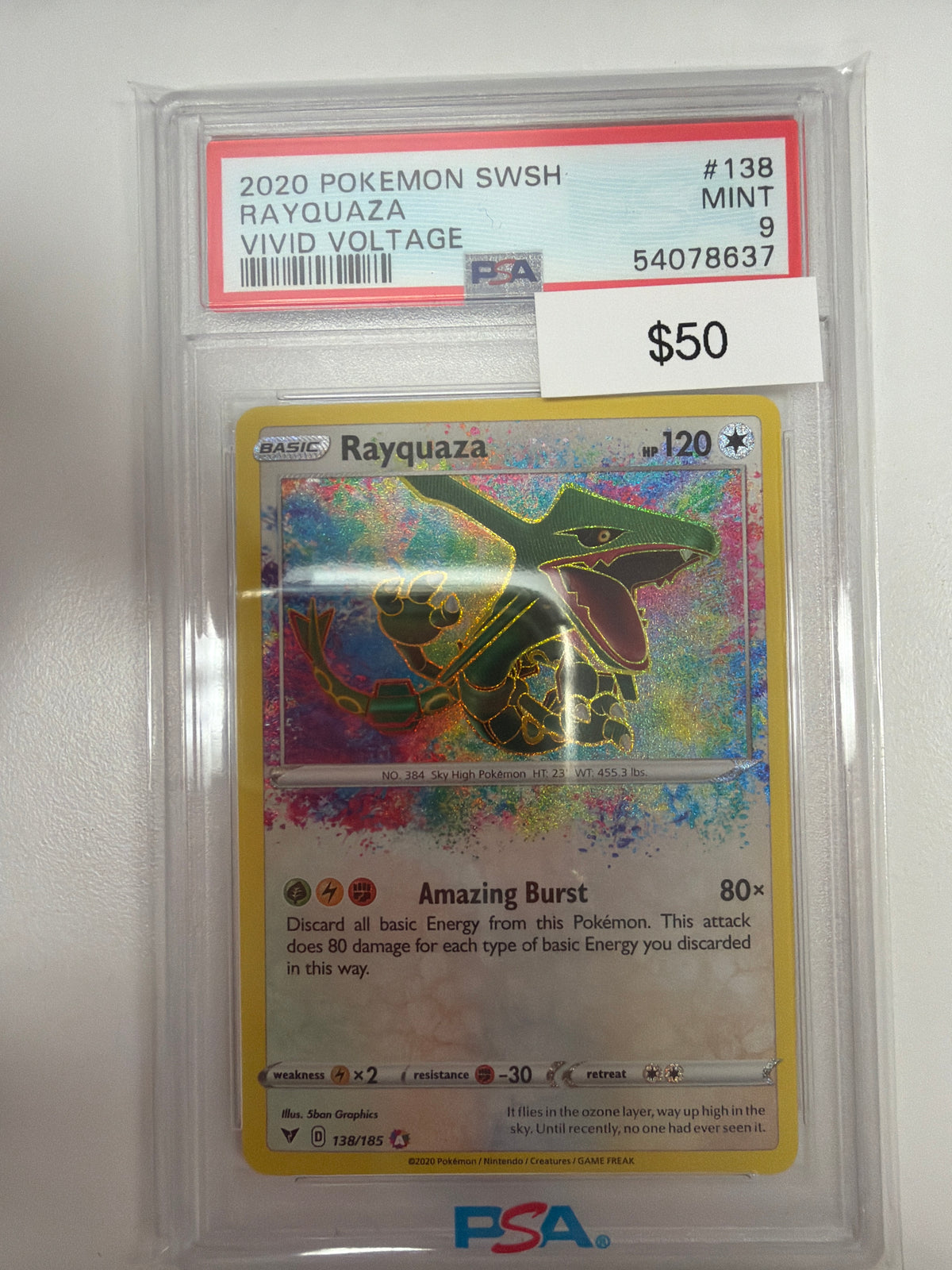 Pokemon Rayquaza 138/185 PSA 9