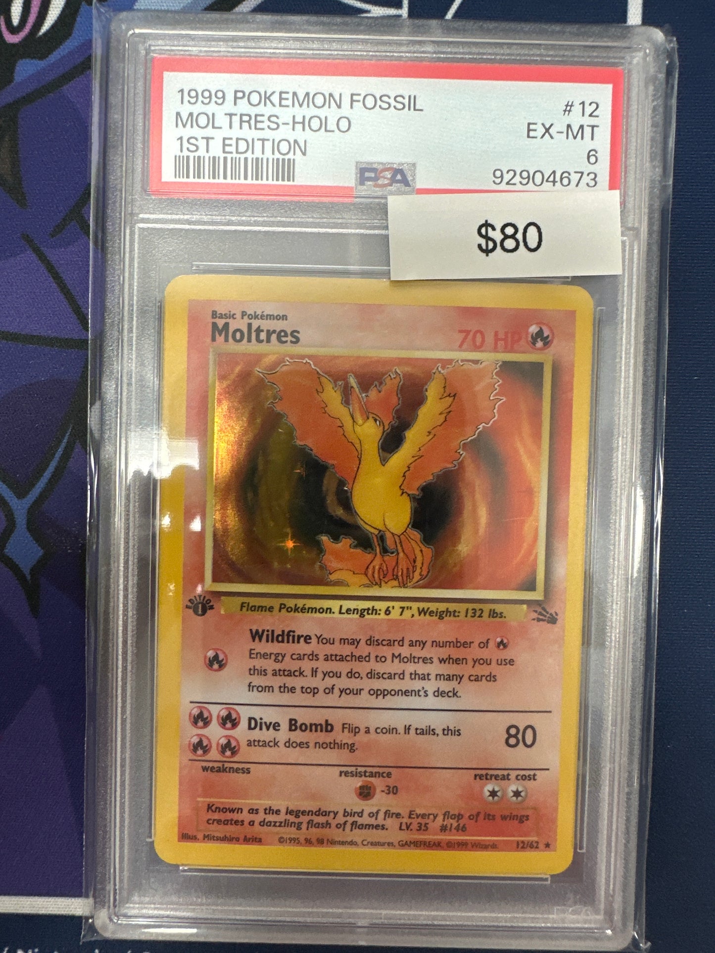 Pokemon Moltres 1st Ed Holo PSA 6