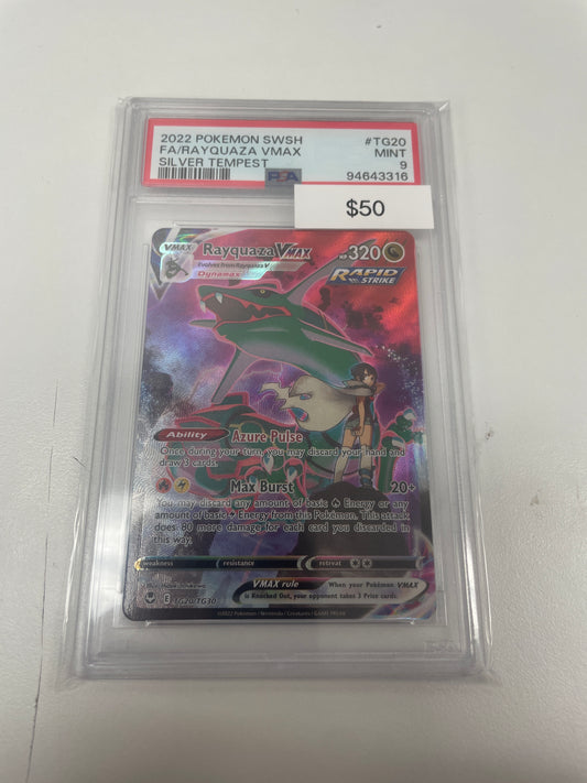 Pokemon Silver Tempest Rayquaza VMAX #tg20/tg30 PSA 9