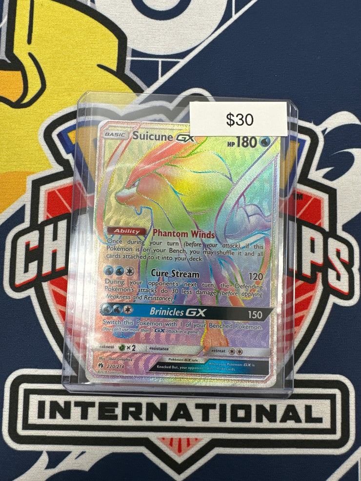 Pokemon Lost Thunder Suicune Gx Secret Rare 220/214