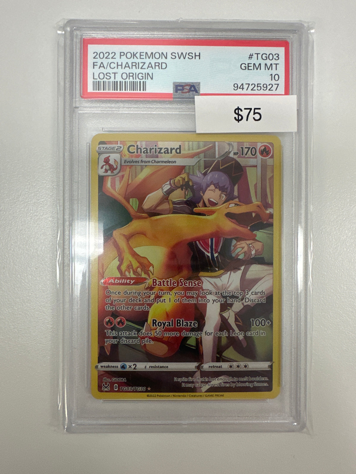 Pokémon Lost Origin Charizard #TG03 PSA 10