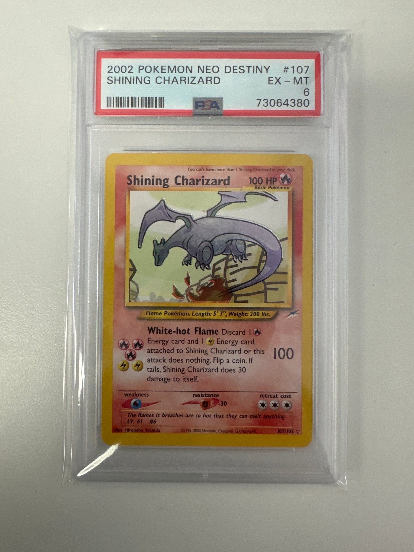 Pokemon 2002 Neo Destiny Shiny Charizard #107 PSA 6