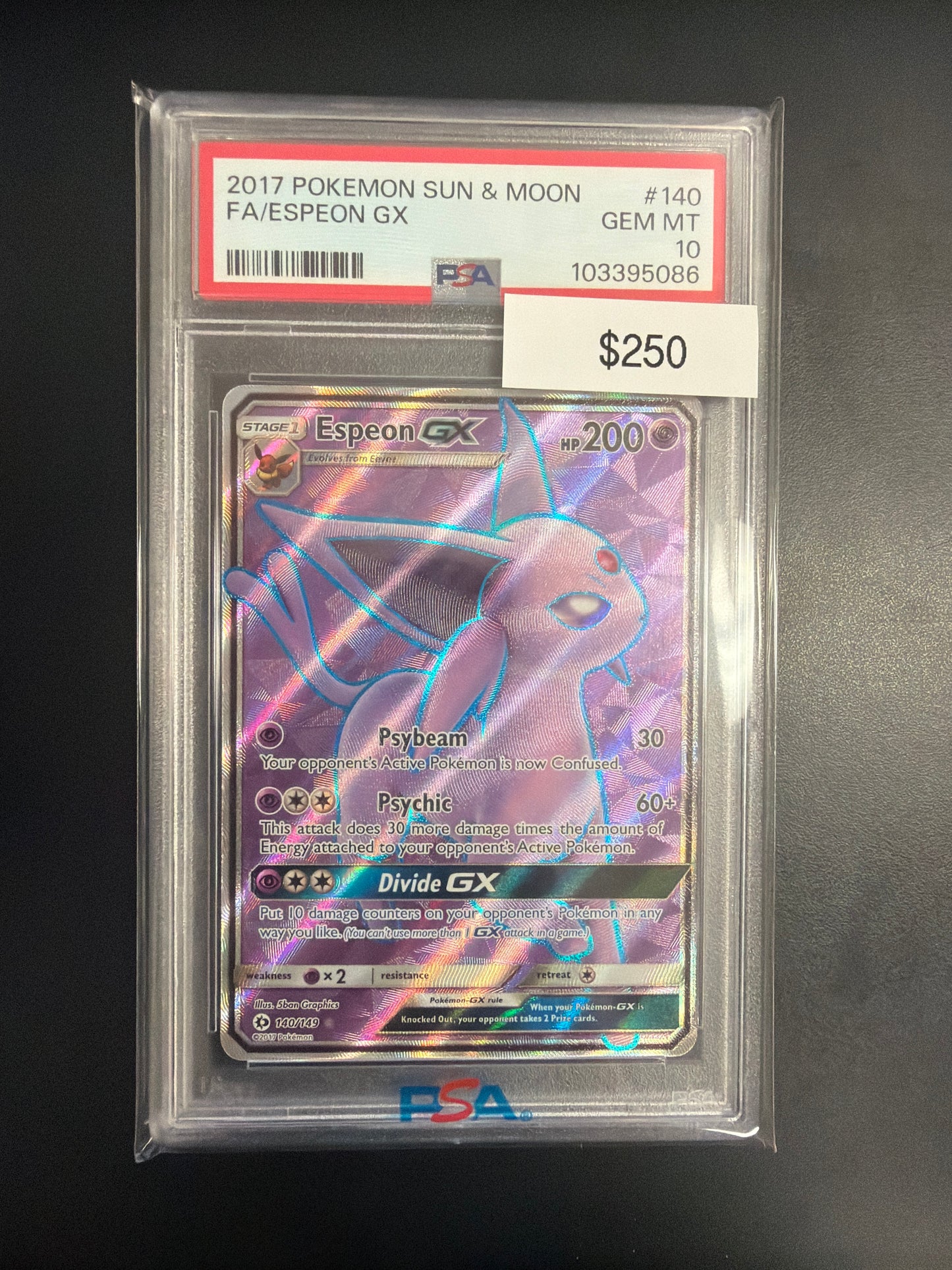 Pokemon 2017 Espeon GX #140 PSA 10