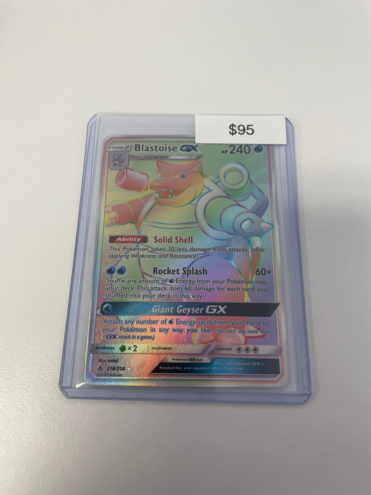 Pokemon Blastoise Gx Rainbow Secret #218/214