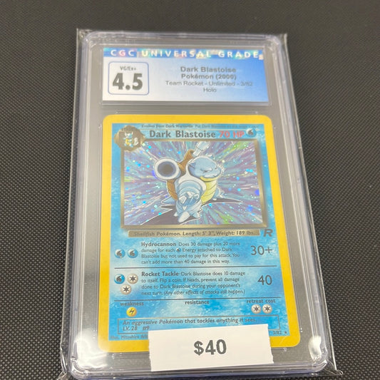 Pokémon Dark Blastoise Team Rocket Holo 3/82 CGC 4.5