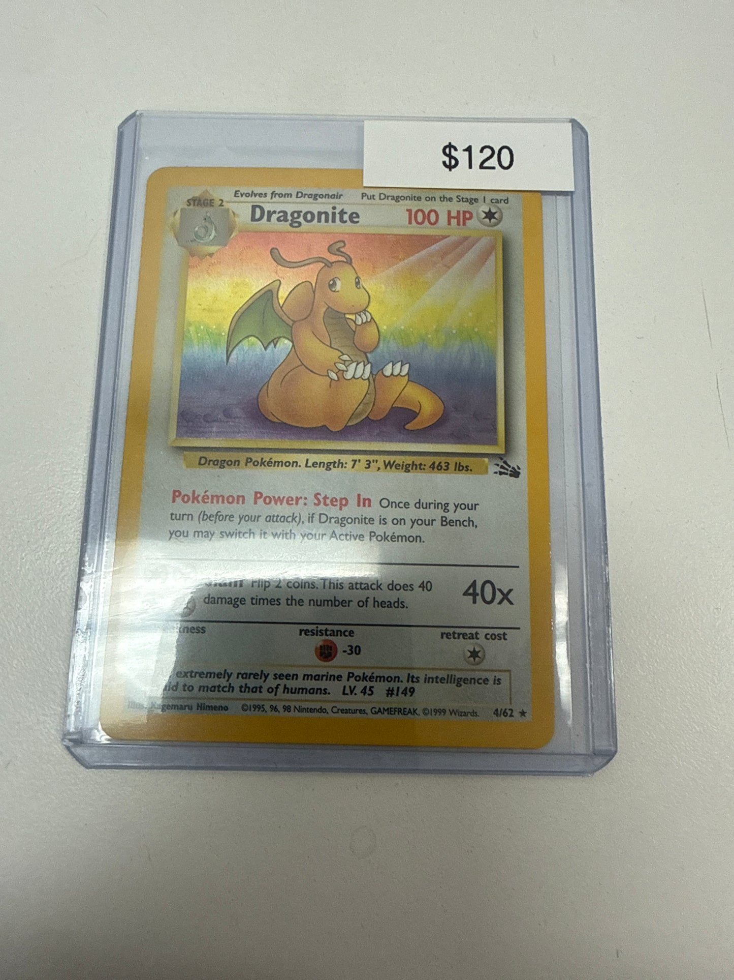 Pokémon Dragonite 4/62 Holo