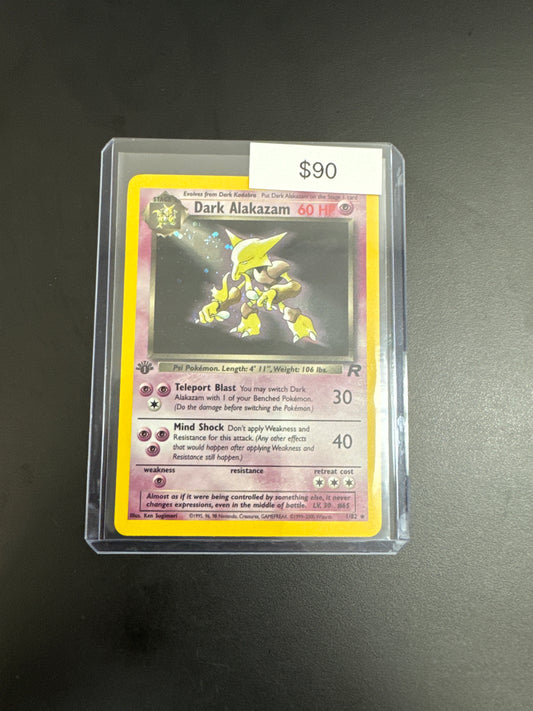 Pokémon Rocket 1st Ed. Dark Alakazam 1/82 Damaged