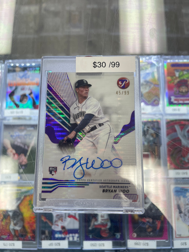 2024 Topps Pristine Bryan Woo Purple Auto /99 