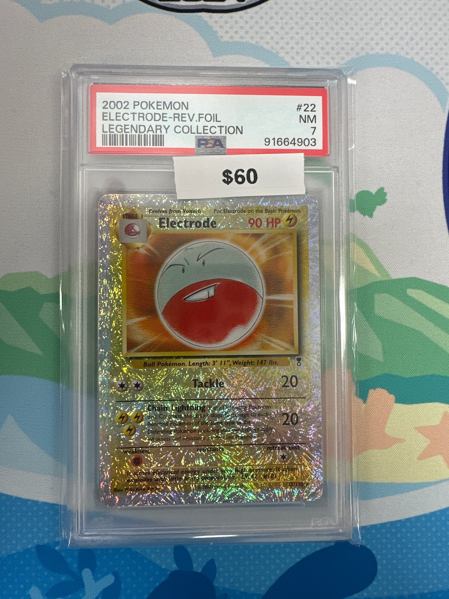 Pokemon 2002 Electrode Legendary Collection Reverse Holo #22 PSA 7