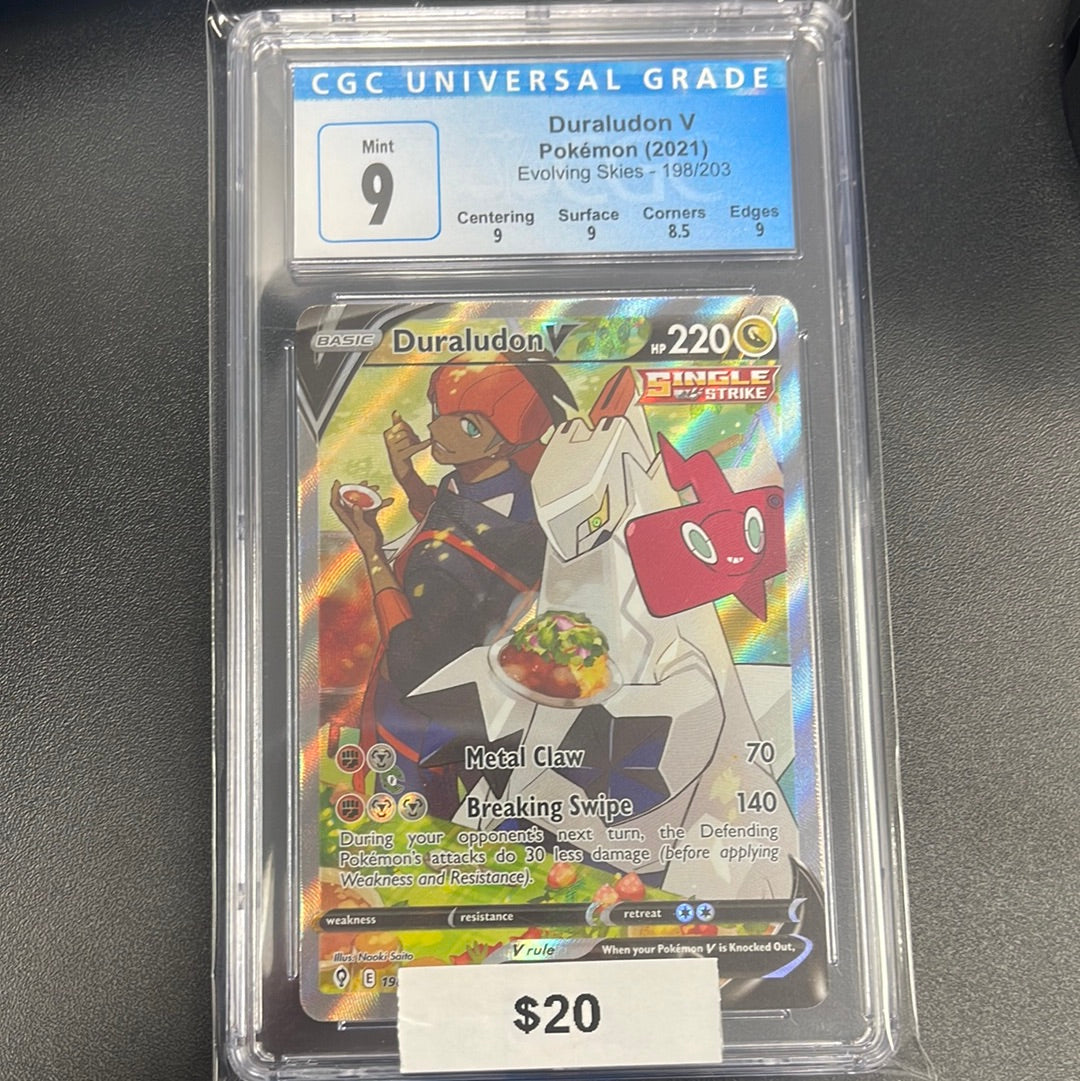 Pokémon Duraludon V Evolving Skies 198/203 CGC 9