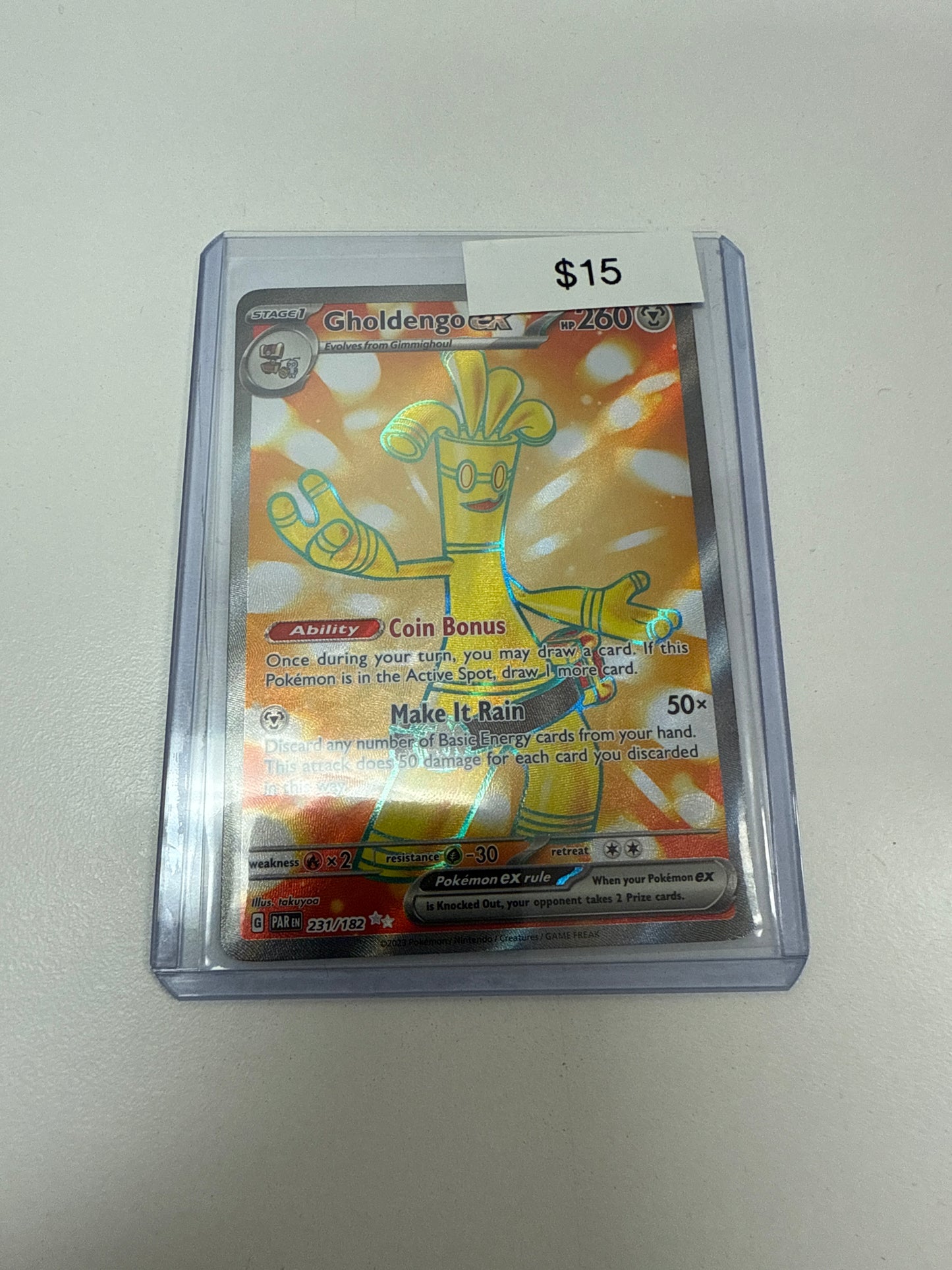 Pokemon Paradox Rift Gholdengo Ex #231/182