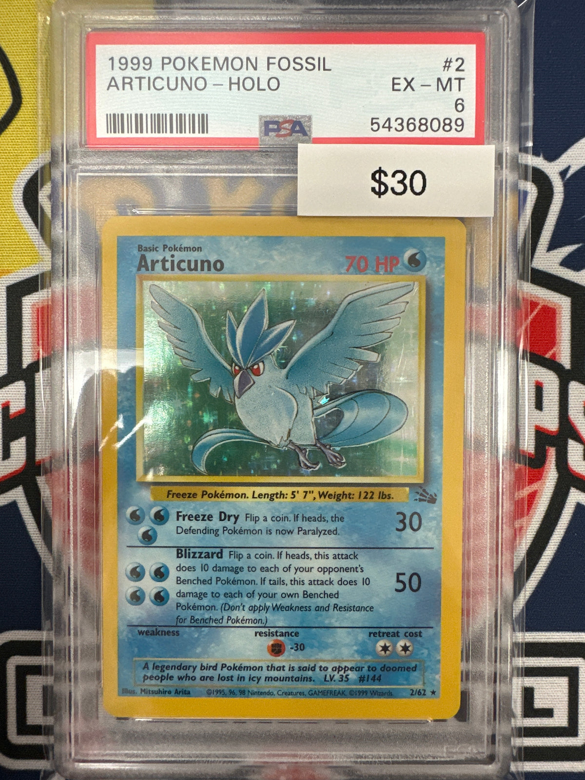 Pokemon Articuno Holo 2/62 PSA 6