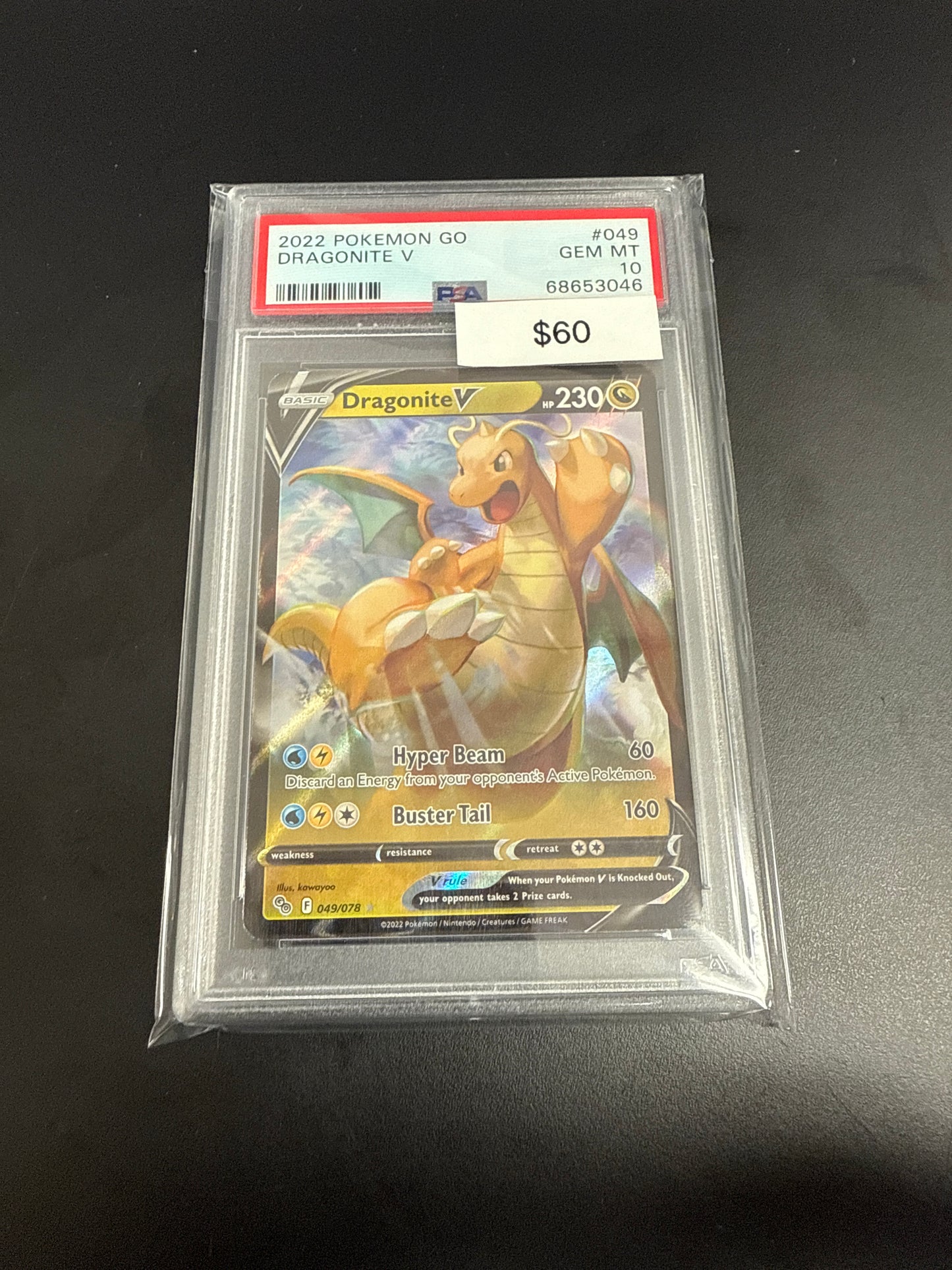 Pokemon Go Dragonite V #049/078 PSA 10
