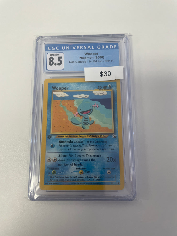 Pokemon Wooper 1st Edition 82/111 CGC 8.5