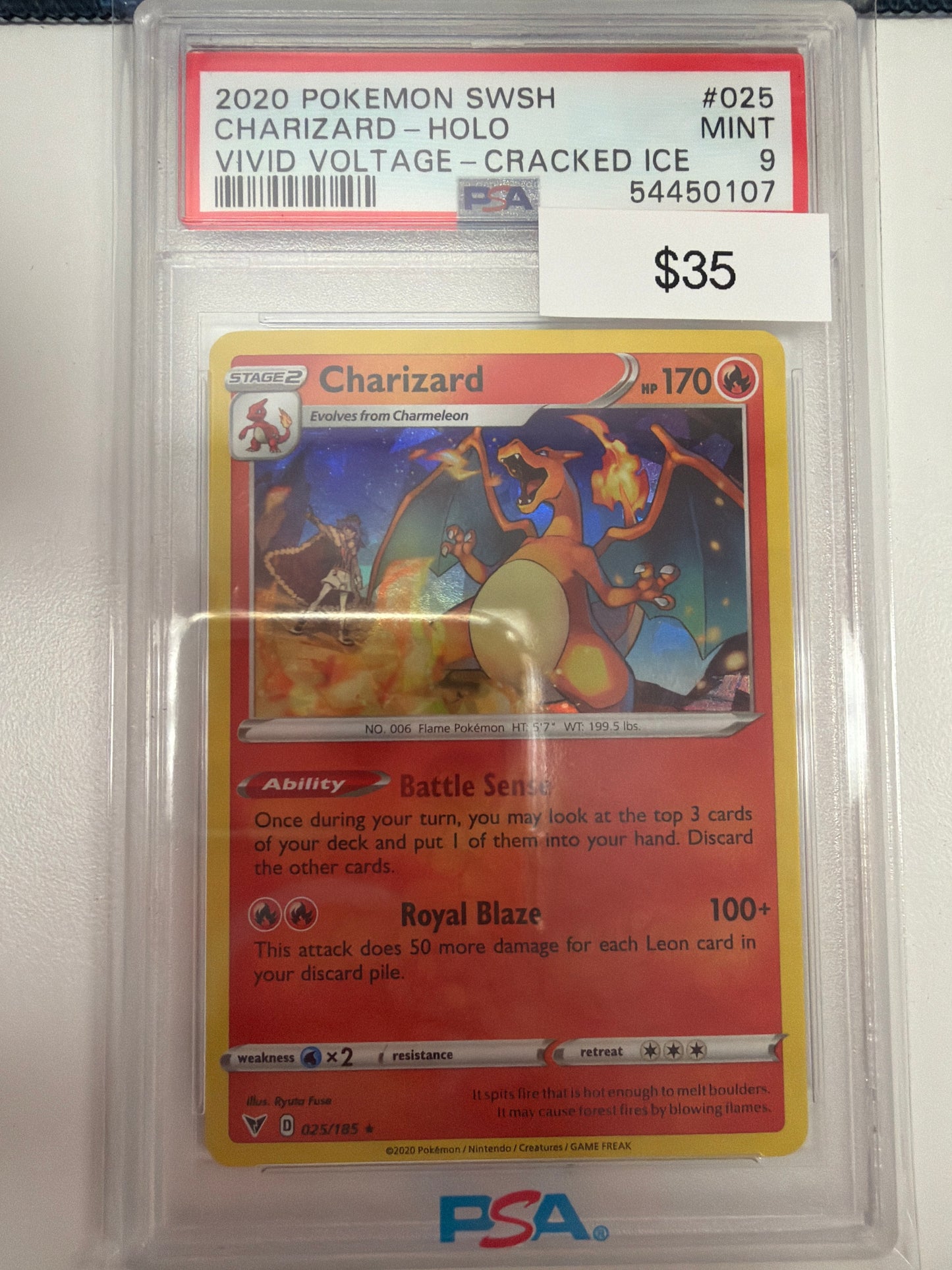 Pokemon Charizard Cracked Ice 025/185 PSA 9