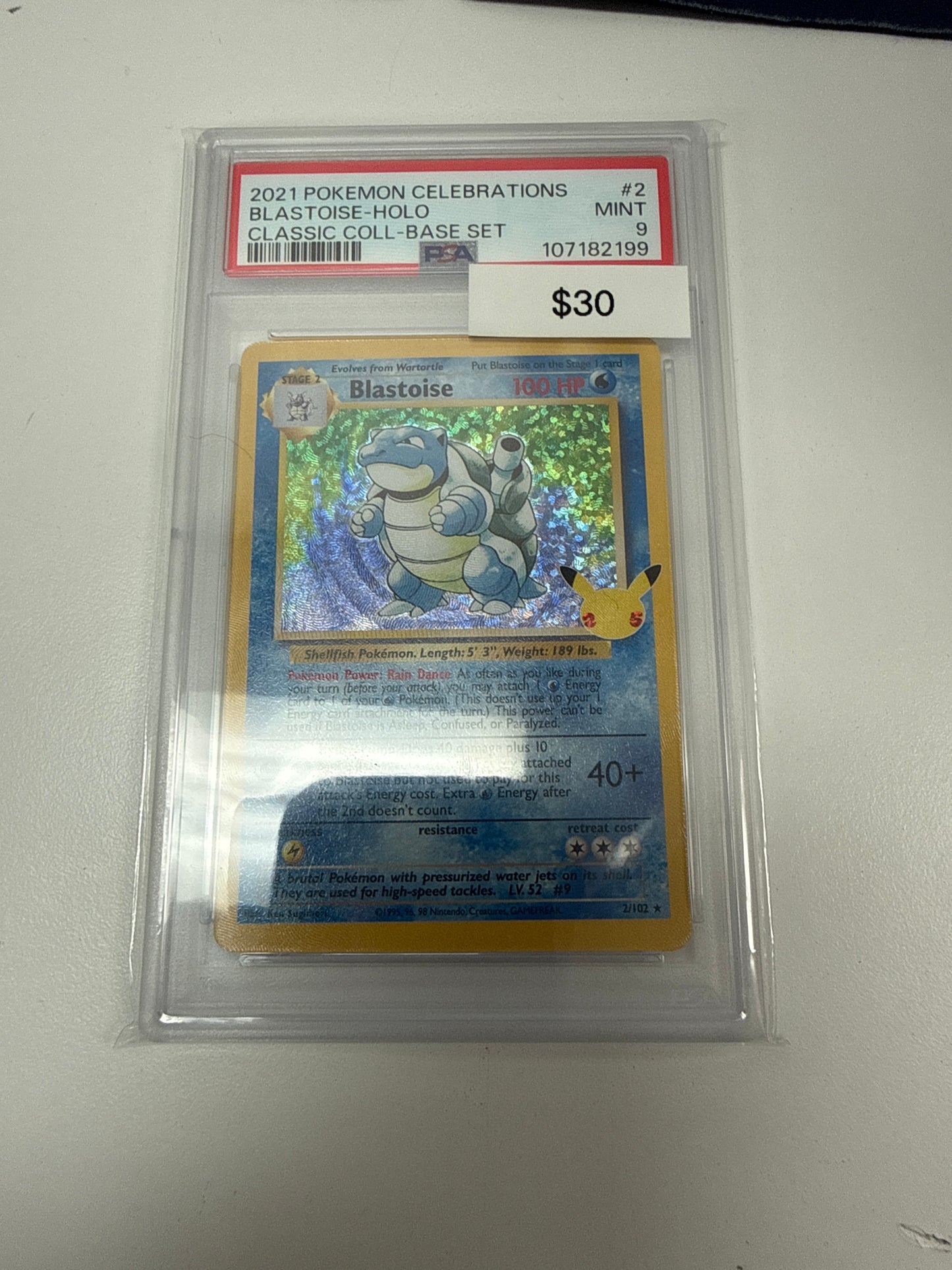 Pokemon Celebrations Blastoise #2/102 PSA 9