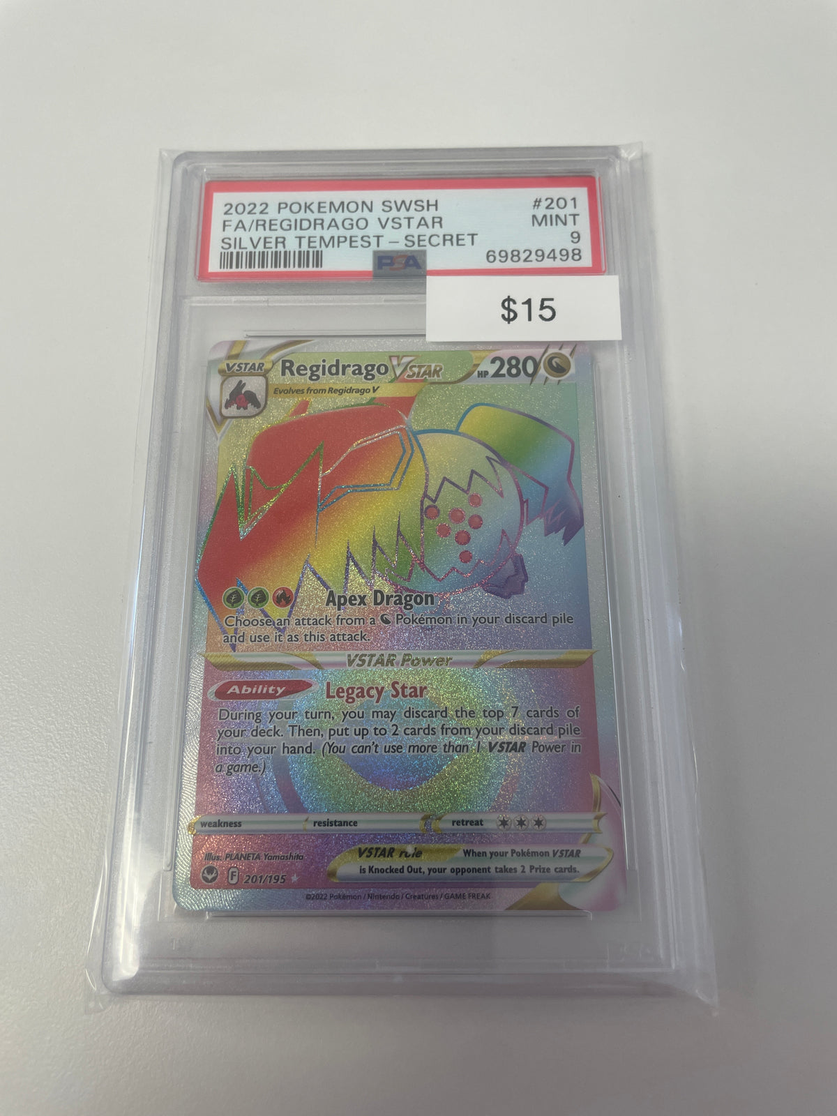 Pokemon Regidrago Vstar Secret #201/195 PSA 9