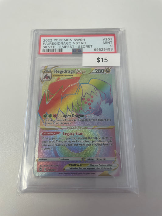 Pokemon Regidrago Vstar Secret #201/195 PSA 9