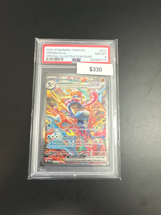 Pokémon Twilight Masquarade #214 Greninja EX PSA 8