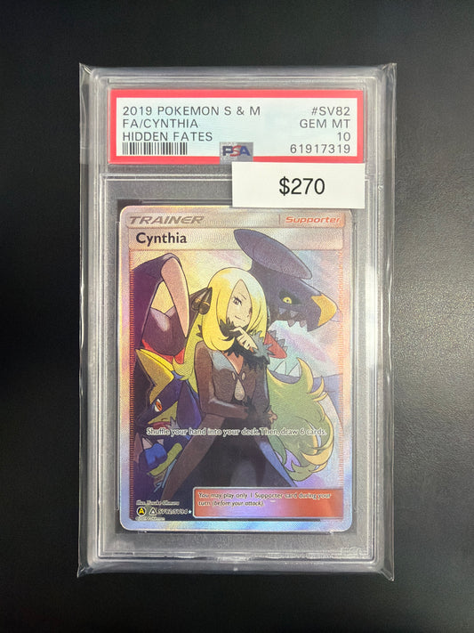 Pokemon Hidden Fates Cynthia #SV82 PSA 10