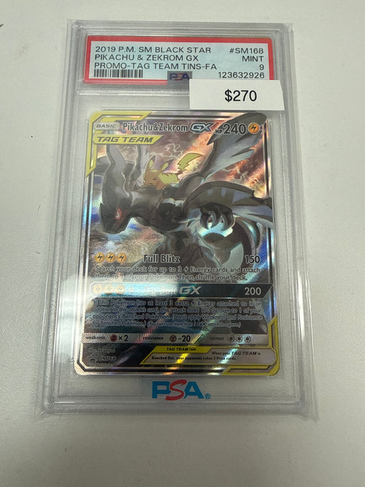Pokémon Pikachu Zekrom GX Promo SM168 PSA 9