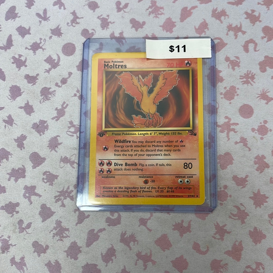 Pokémon Moltres 1st Edition Fossil 27/62