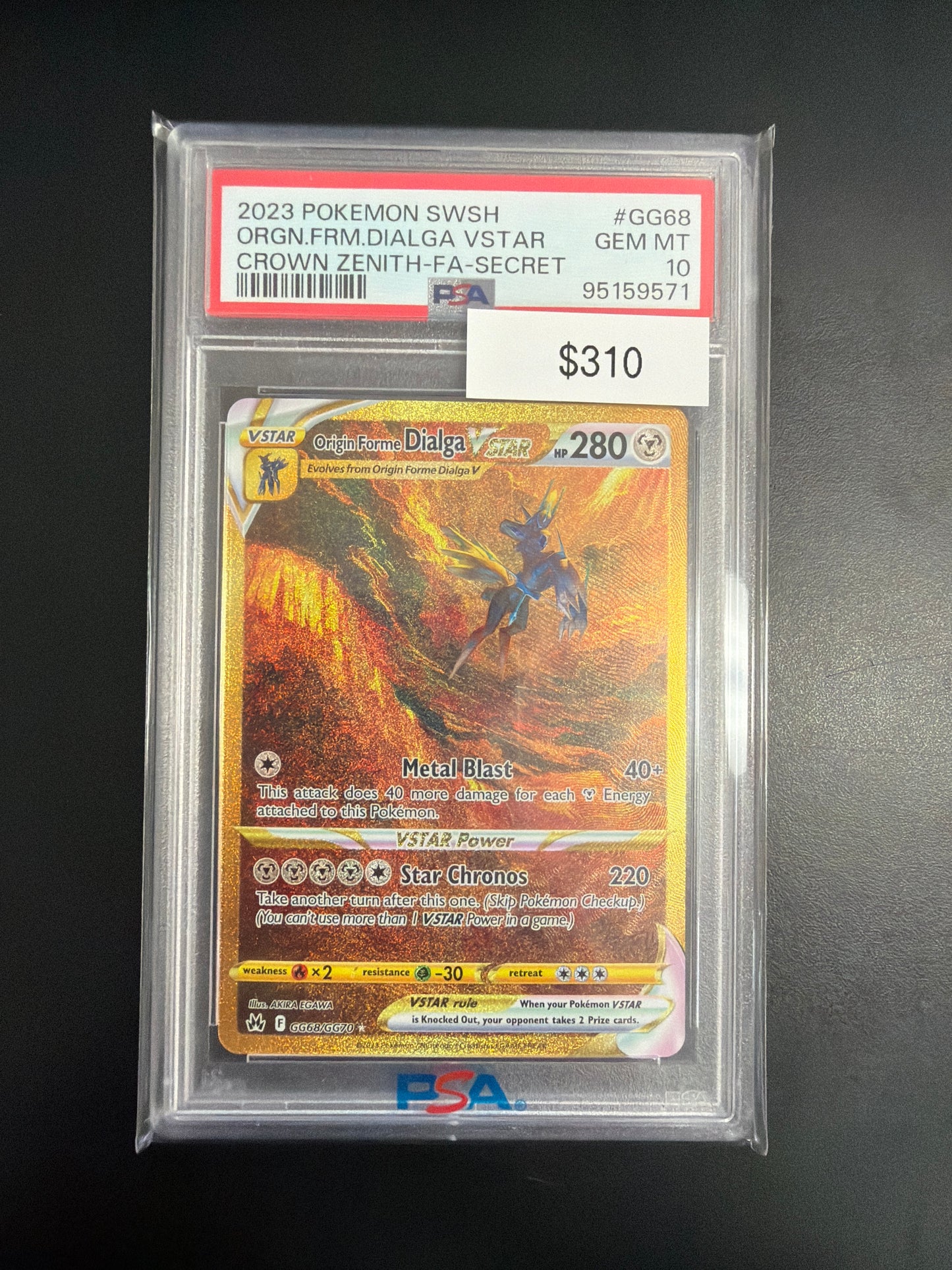 Pokemon Dialga VSTAR Secret #GG68 PSA 10