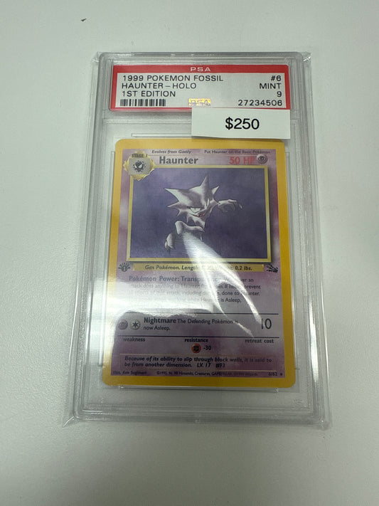 Pokémon Haunter Fossil Holo 1st Edition #6/62 PSA 9