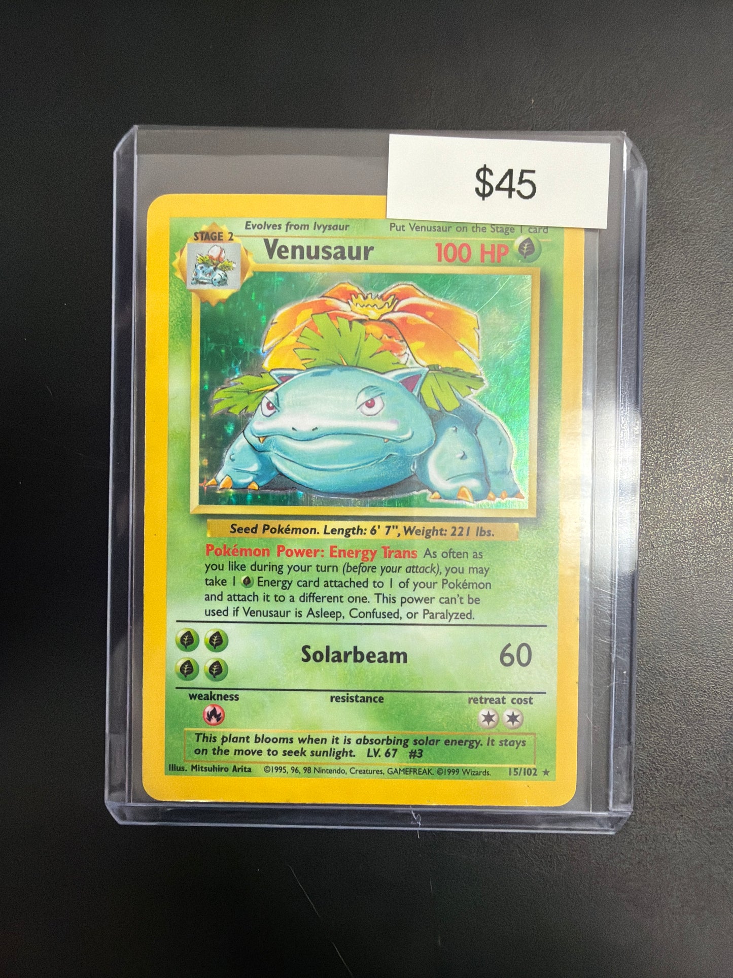 Pokémon Venusaur Base Set Holo 15/102