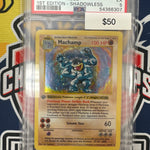 Pokemon Machamp 7/62 1st Edition Shadowless Holo PSA 5
