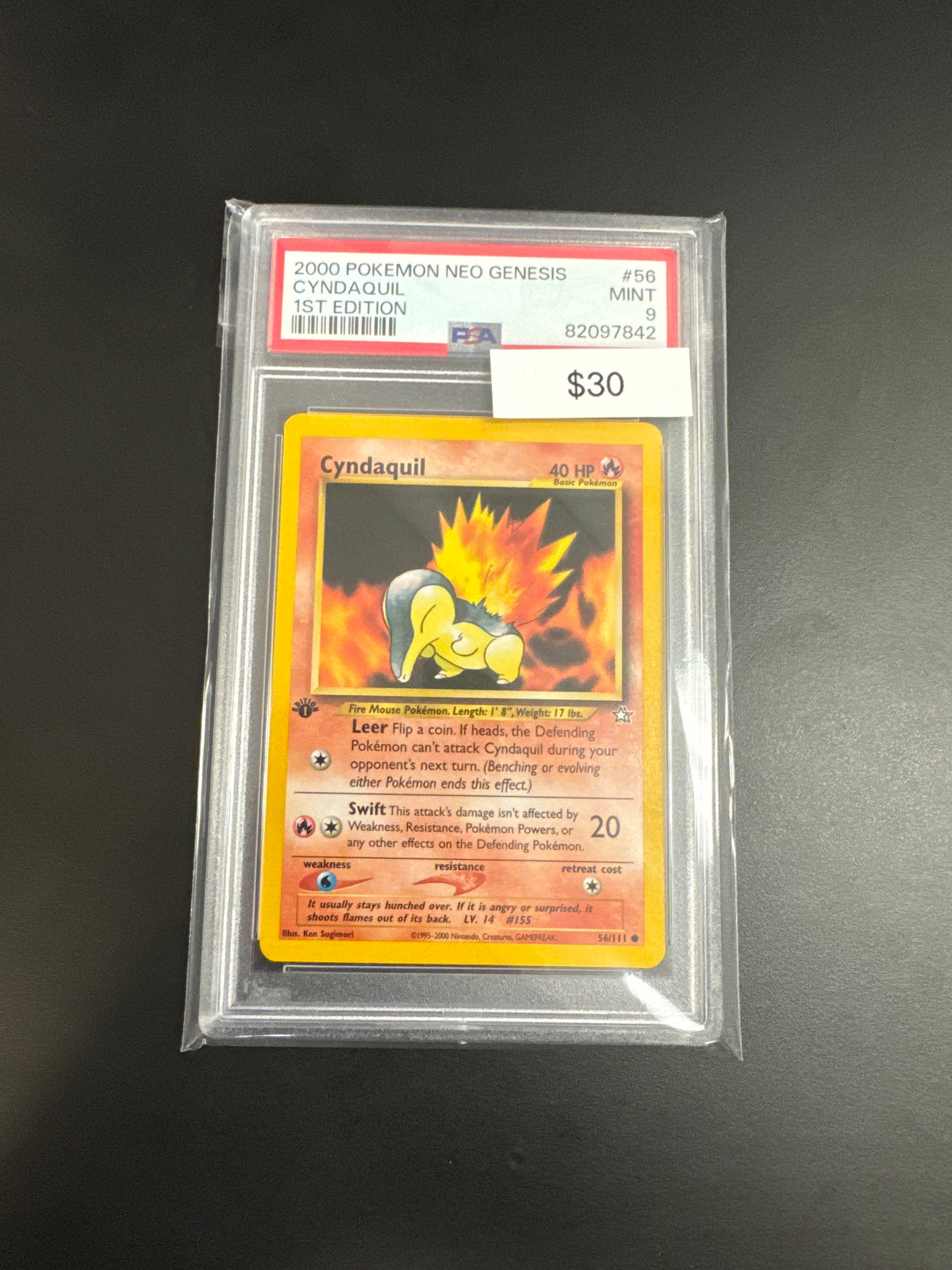 Pokémon Neo Genesis Cyndaquil 56 PSA 9