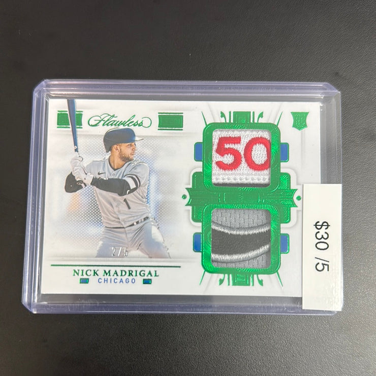 2021 Flawless Nick Madrigal Patch Green /5 