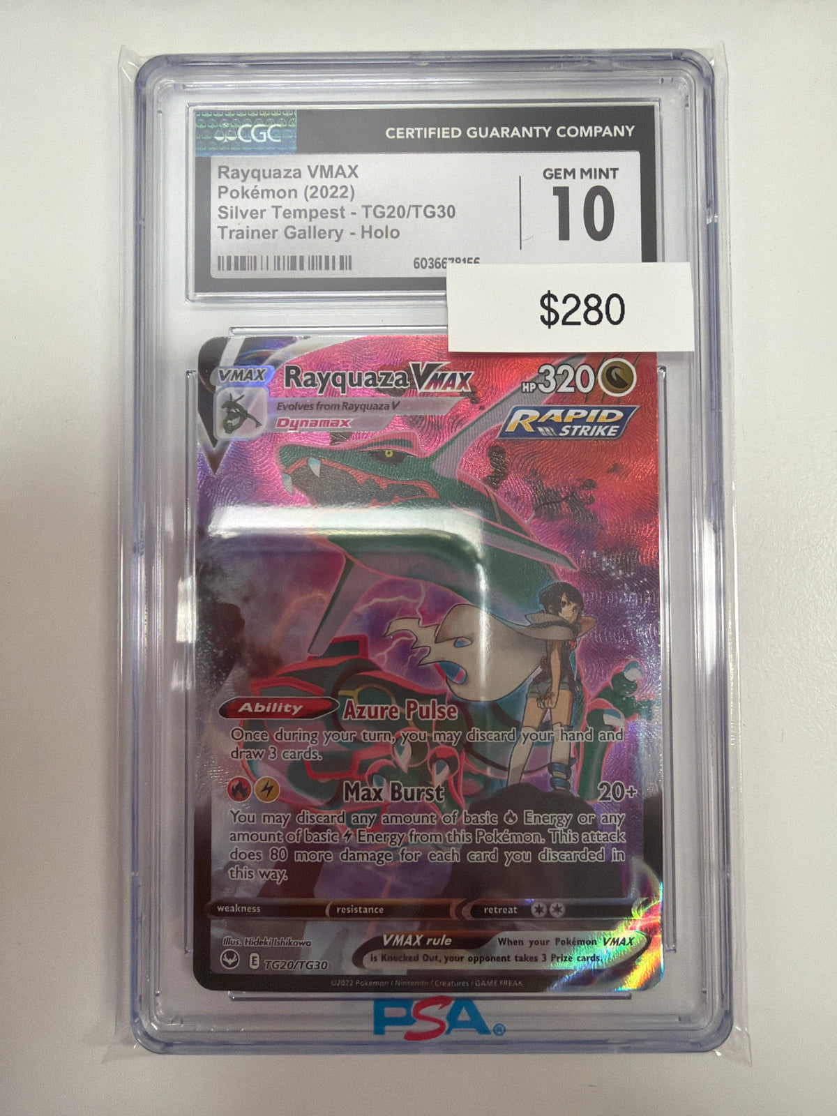 Pokemon Rayquaza Vmax TG20/TG30 CGC 10