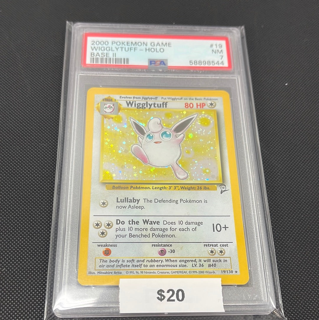 Pokémon Wigglytuff Base Set 2 Holo 19/130 PSA 7
