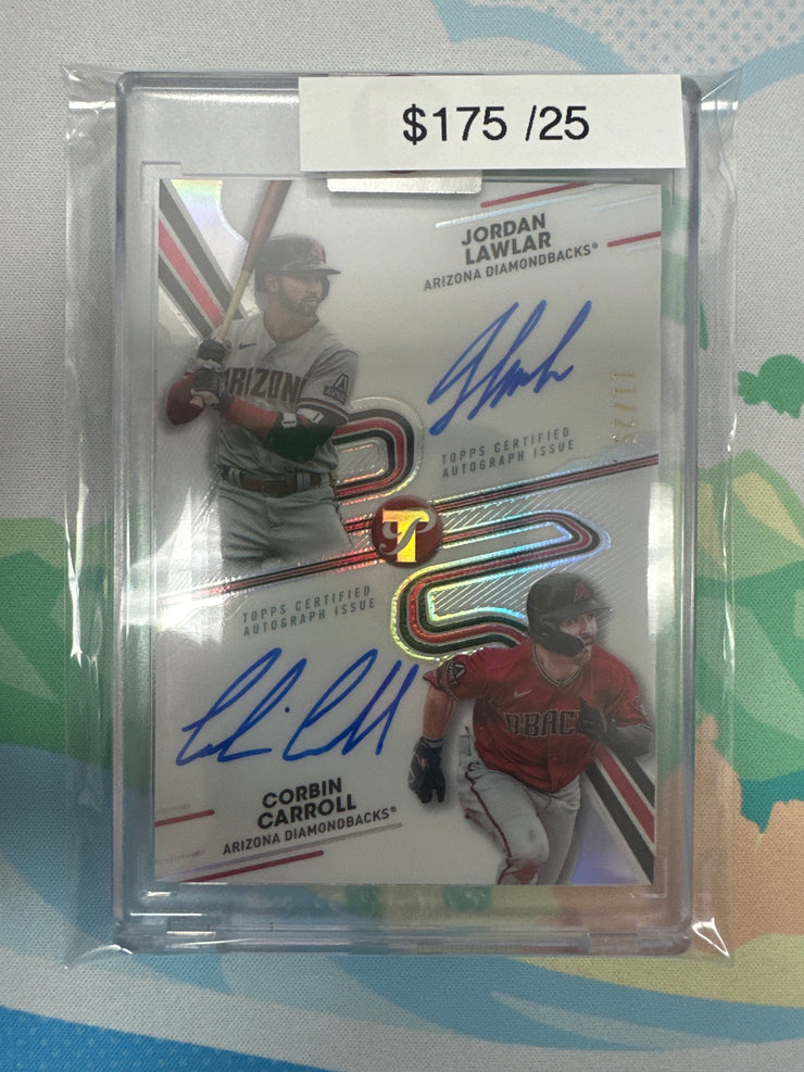 2024 Topps Pristine Pair Autograph Card Jordan Lawlar & Corbin Carroll /25