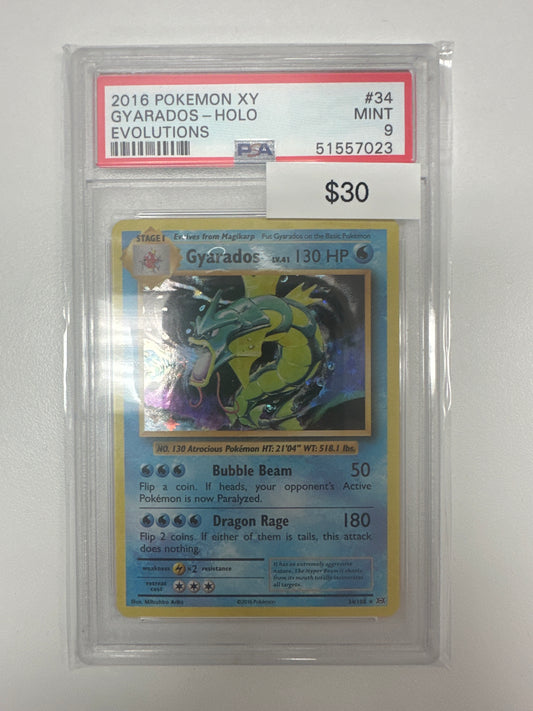Pokemon XY Evolutions Gyarados Holo PSA 9