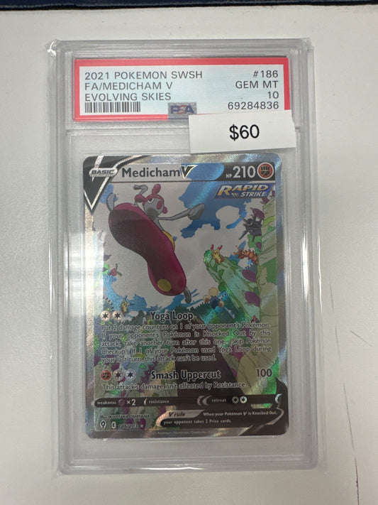 Pokemon Medicham V 186/203 PSA 10