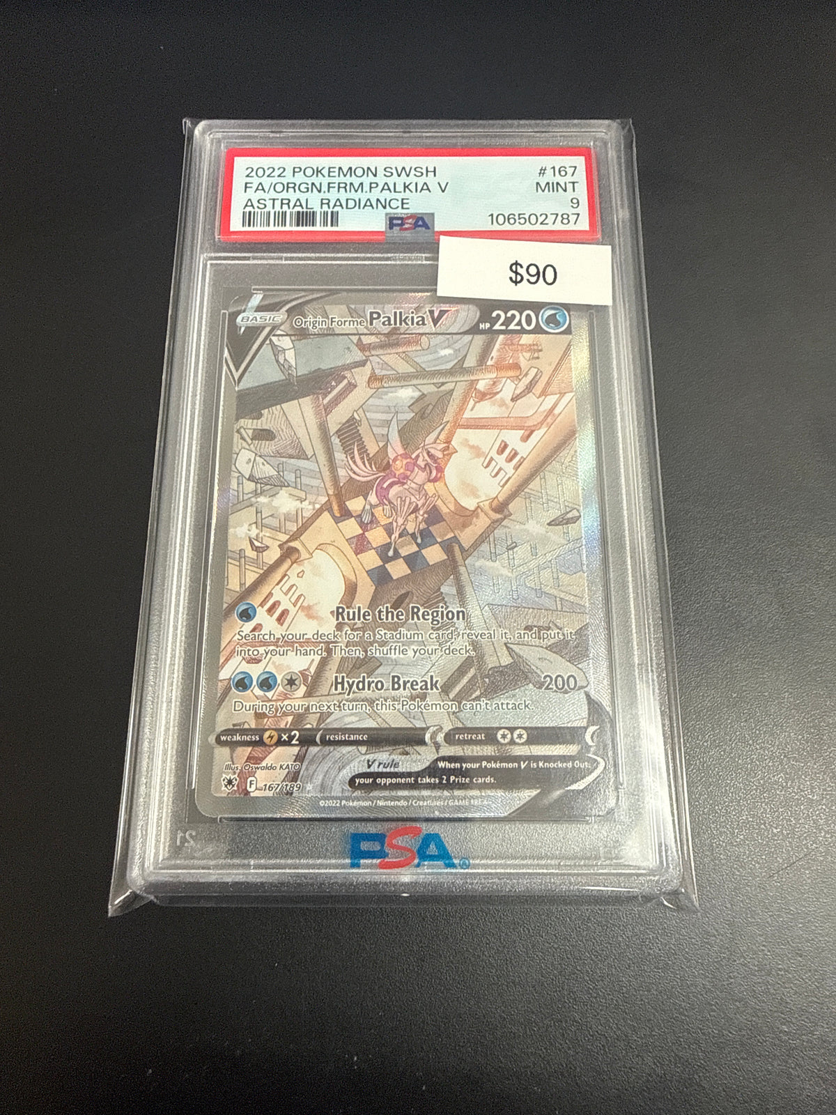 Pokémon Origin Form PALKIA Astral Radiance 167/189 PSA 9