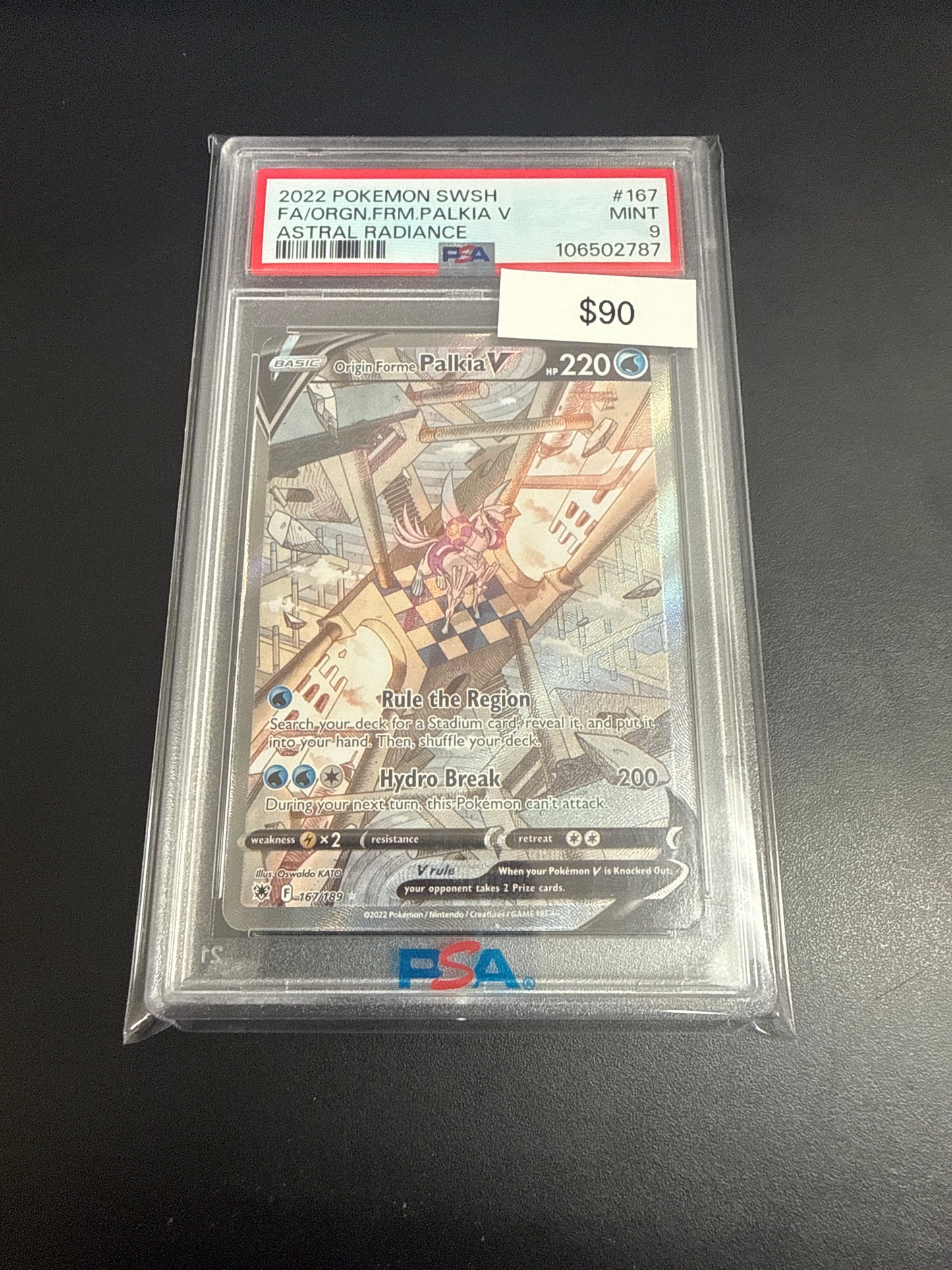 Pokémon Origin Form PALKIA Astral Radiance 167/189 PSA 9