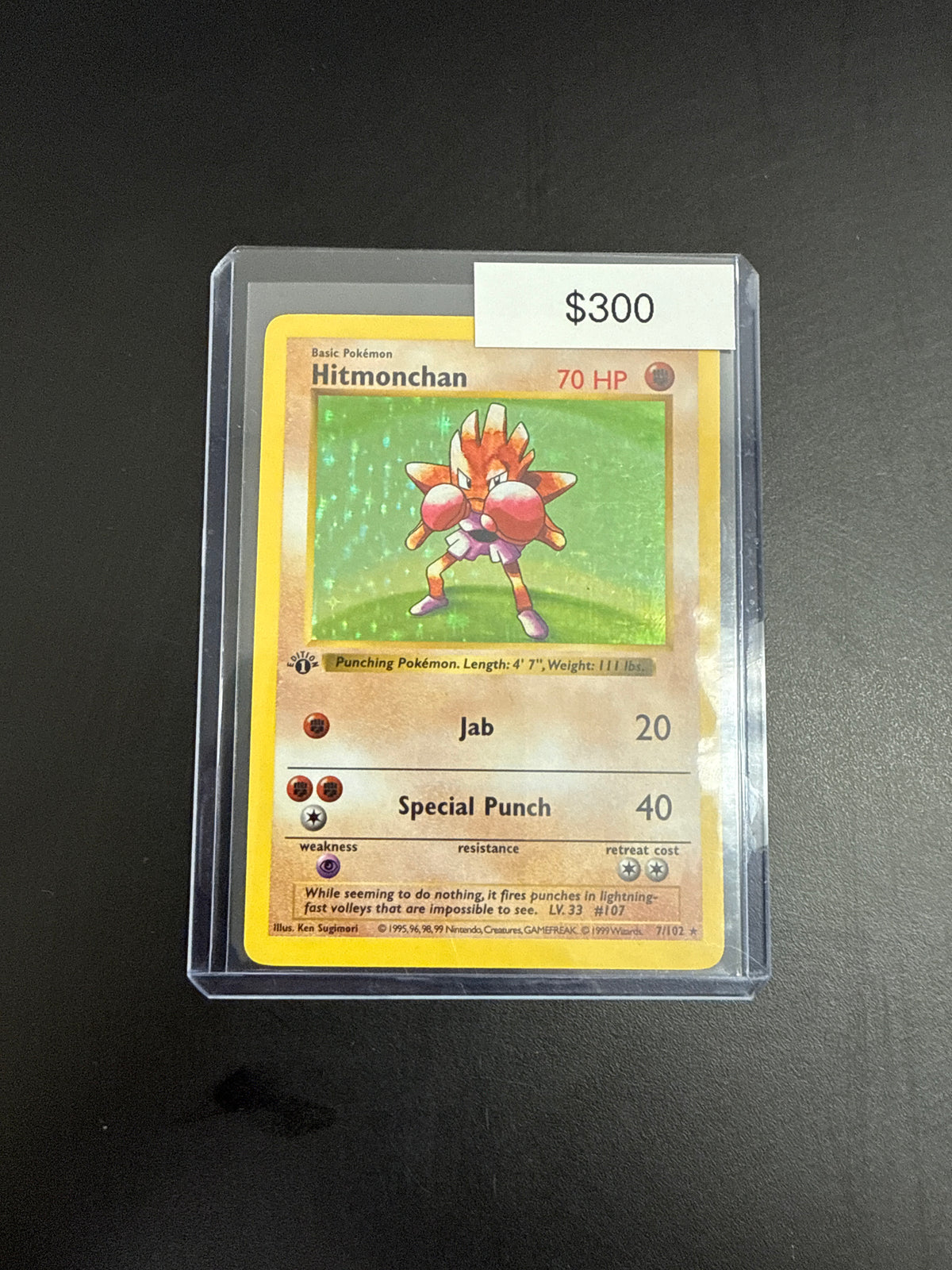 Pokémon Hitmonchan Shadowless 2/102 1st Ed.