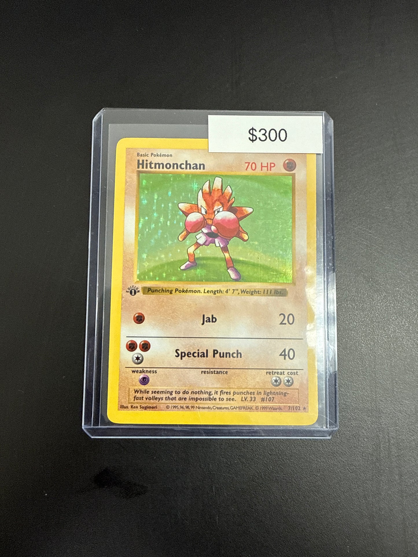 Pokémon Hitmonchan Shadowless 2/102 1st Ed.