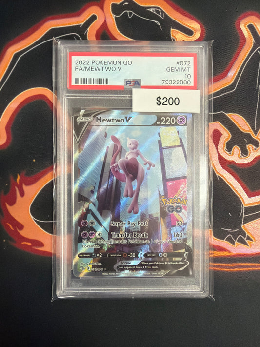 Pokemon Mewtwo V 072 PSA 10