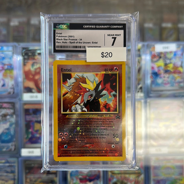 2001 Pokémon Black Star Promo ENTEI Holo CGC 7