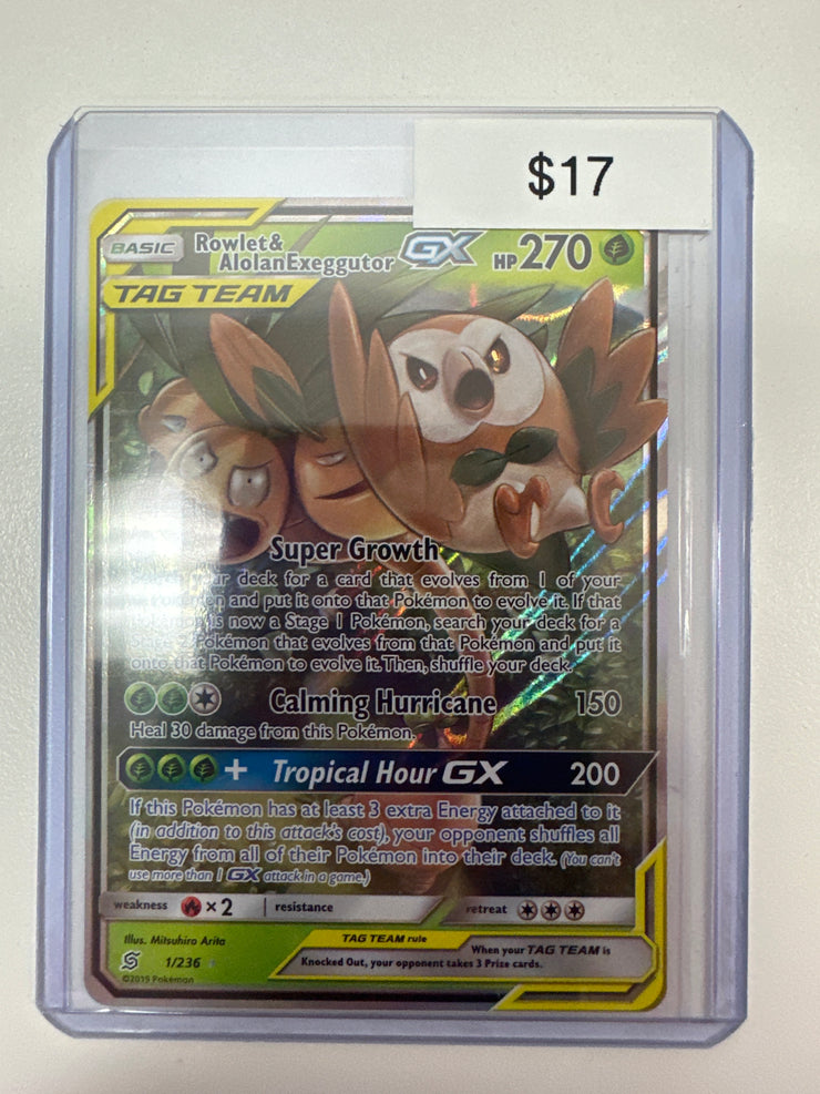 Pokemon Rowlet & Alolan Exeggutor GX