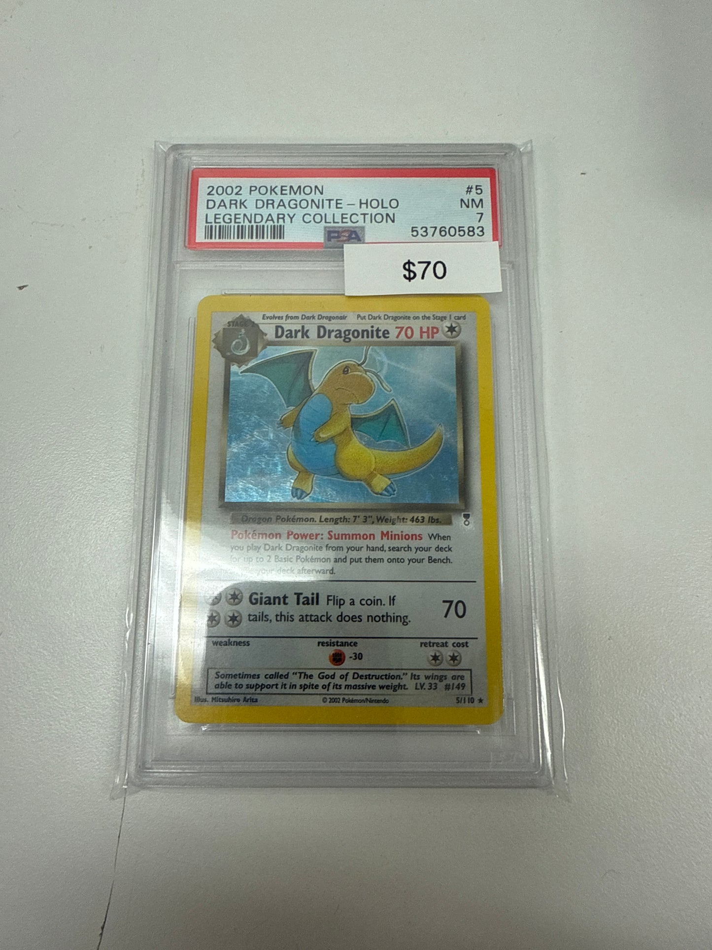 Pokemon Legendary Collection Dark Dragonite Holo #5/110 PSA 7